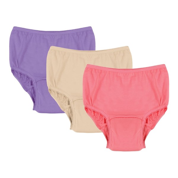 Womens Adult Incontinence Panties - Assorted Colors - 20 Oz. Pad - 3 Pack - L