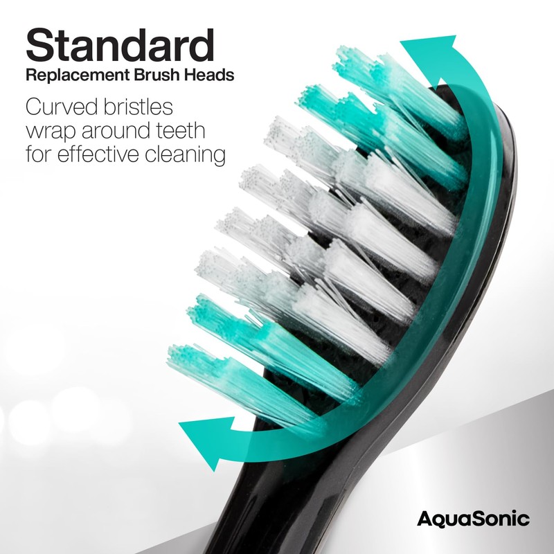 AquaSonic Genuine Standard Replacement Brush Heads | for Normal &