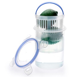 JUXYES Plastic Pickle Container Jar with Strainer Flip, Transparent Pickle Storage Container with Strainer Insert, Pickle Jar Juice Separator Dry Wet Separation Pickle And Olive Container with Lock It