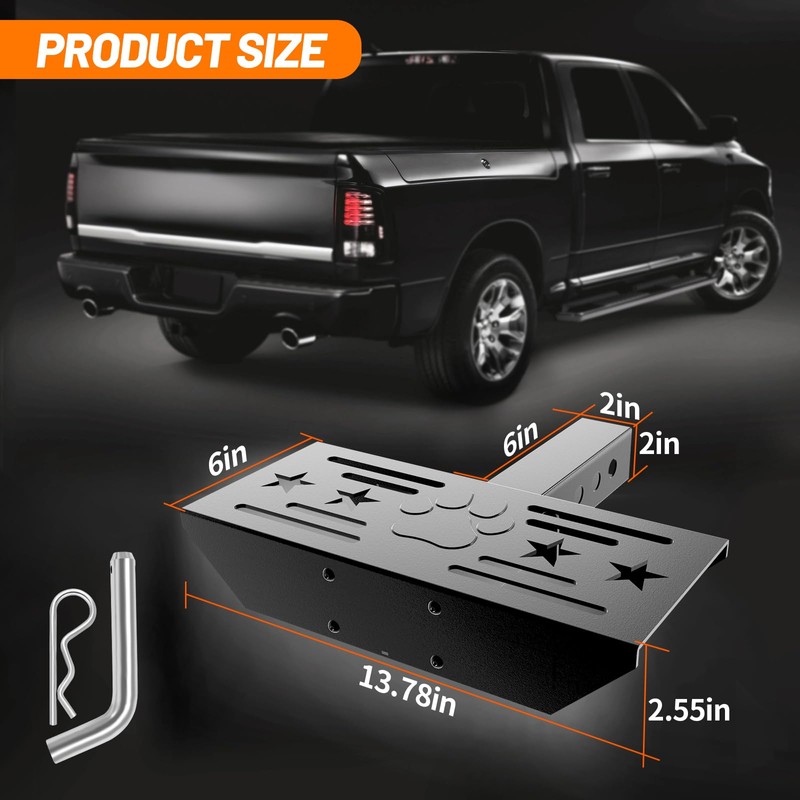 VKU Hitch Step for 2 Inch Receiver Classical Stars and