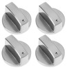 4Pcs Durable Metal Switch Control Stove Adaptors Knobs, 6mm Silver