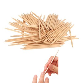 Orange Wood Stick, 3.0 inches (75 mm), Nail Stick, Nail Pusher, Nail Tool, Care Tool, Multi-functional, Easy Cuticle Treatment, Protruding Nail Correction, Parts, Polishing, Nail Art, DIY, 100 Pieces