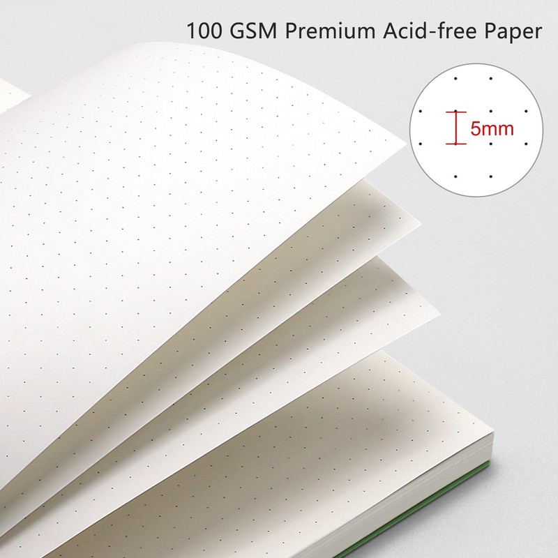 RETTACY Bullet Dotted Journal Notebook, 300 Pages, A5 Medium Size