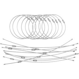 Imslery 20 Pieces Steel Wire Keychain, Plastic Coated Metal Key Ring Loop, Luggage Tags Loops, Multi-Purpose Stainless Steel Key Ring. 2mm Twist Barrel. Length 25 cm Silver