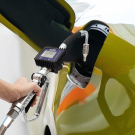 Control Valve Fuel Petrol Oil Meter Gun,Air Operated Oil Transfer Pump Gun,Electronic Oil Dispenser Nozzle Oil Hose End Gun w/Digital Flow Meter US STOCK