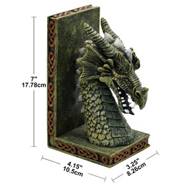 Dragon Bookends for Shelves Set of 2 - Heavy Book Ends Book Supports for Shelves, 4.15 "x 3.25 "x7 Unique Dragon Design Copper（10 Inch）