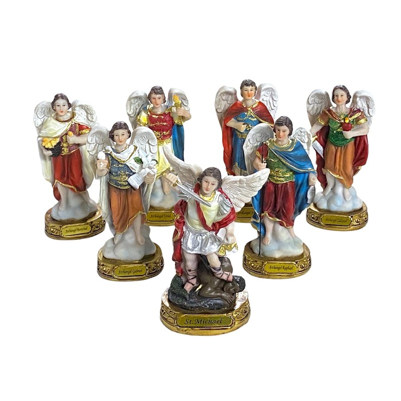 7 Archangels Statues Figure 5 Inch Siete Arcangeles Complete Full