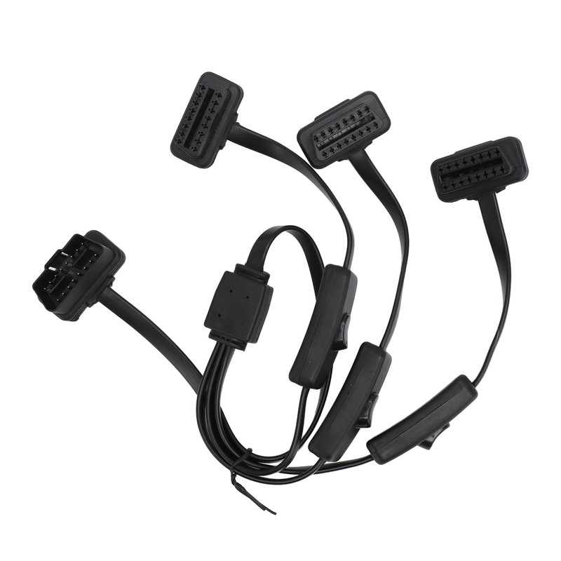 OBDII Flat Noodle Cable 16 Pin 1 in 3 Splitter