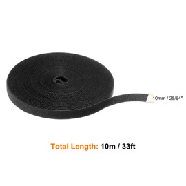 HARFINGTON Garden Plant Tape 33ft 25/64" Reusable Garden Plant Ties Strap Nylon Plant Twist Tie for Plant Gardening Home Office, Black