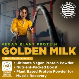 Gnarly Nutrition Golden Milk Plant-Based Protein Blend – Vegan Powder for Smoothies – Dairy-Free, Non-GMO – 10 Convenient Stick Packs