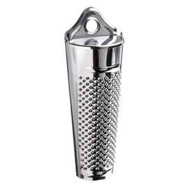 Nutmeg Grater With Storage, Ginger Garlic Kitchen Planer Lemon Hand Held Stainless Steel Nutmeg Grater Nut(silver,size:13.9 * 5 * 2.3 cm)