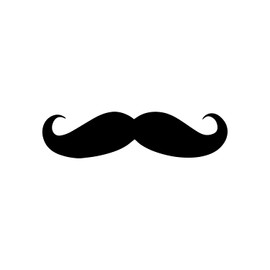 Decal Stickers of Mustache in White (Black) (Set of 2) Premium Waterproof Vinyl Decal Stickers for Laptop Phone Accessory Helmet Car Window Mug Tuber Cup Door Wall Decoration - ANDstic864215BL