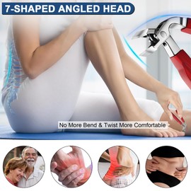 DUAIU 7 Stück Zehennagelknipser für Dicke Zehennägel für Senioren Abgewinkelter Kopf Große Schräge Zehennagelknipser Set für Männer Heavy Duty Eingewachsene Zehennagelknipser mit Breiter Backe