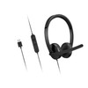 Lenovo USB-A Wired Stereo Headset for PC/Laptop, AI Noise Canceling