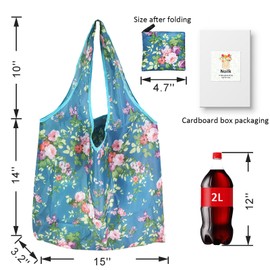 Noilk Grocery Reusable Shopping Bags, 4 Pack 50Lbs Foldable Large Washable Market Bags, Foldable Bags For Travel, Large Capacity Tote Bag, Bulk Market Cloth Storage Bags, Gifts Bags For Women