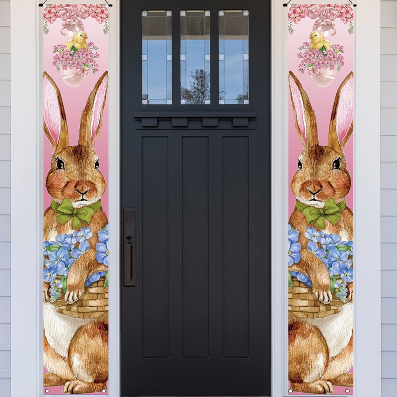 Happy Easter Decorations Easter Bunny Font Porch Weclome Sign Easter