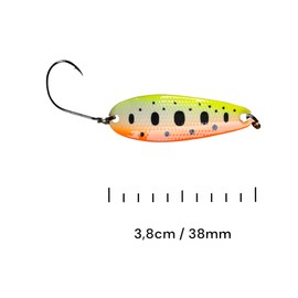 SEABUZZ Mini Bass & Trout Spoon Blaze 3.5 g 38 mm Trout Bait & Bass Bait with Fishing Hook - Blinker Trout & Predator Fishing Lure - Sports Fishing Lure - Artificial Bait - Wobbler - Fishing