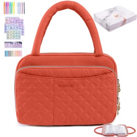 APOFFICE Quilted Bible Cover with Highlighters & Bible Tabs – Book Carrier Case for Women - Gift Box Ready - Book Holder with Pockets for Bible Study Supplies
