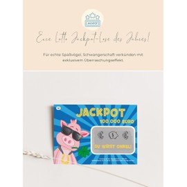 JoliCoon Lottery Scratch Card, Du wirst Onkel (German Language), Joke Fake Lottery Card for Pregnancy Announcement