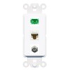 RiteAV 1 Port Fiber Optic Jack SC Simplex APC + Cat6 + Coax Wall Plate - Rocker White