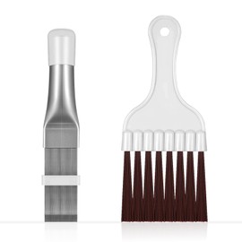 Pack of 2 Lamellar Comb, Slat Comb Dryer, Condenser Comb Dryer, Lamellar Comb Stainless Steel Fin Cleaning, Dryer Cleaning Brush, for Cleaning Air Conditioners, Refrigerators, Evaporators