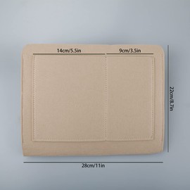 GLADFRESIT Felt Bedside Organiser Pocket, Bedside Storage Hanging Bunk Storage Caddy for Phone, Books, Glasses, Tablet, Remote (Beige)