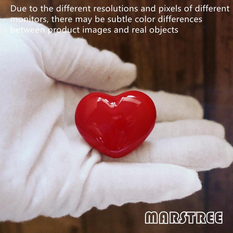 Marstree 6pcs Heart Shape Ceramic Door Knobs Drawer Cupboard Locker