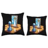 Pawn Queen Chess Player Mirror Reflection Potential Throw Pillow
