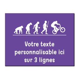 Mygoodprice Dekoschild Evolution BMX aus Aluminium, personalisierbar, 20 x 15 cm oder 30 x 20 cm, Violett