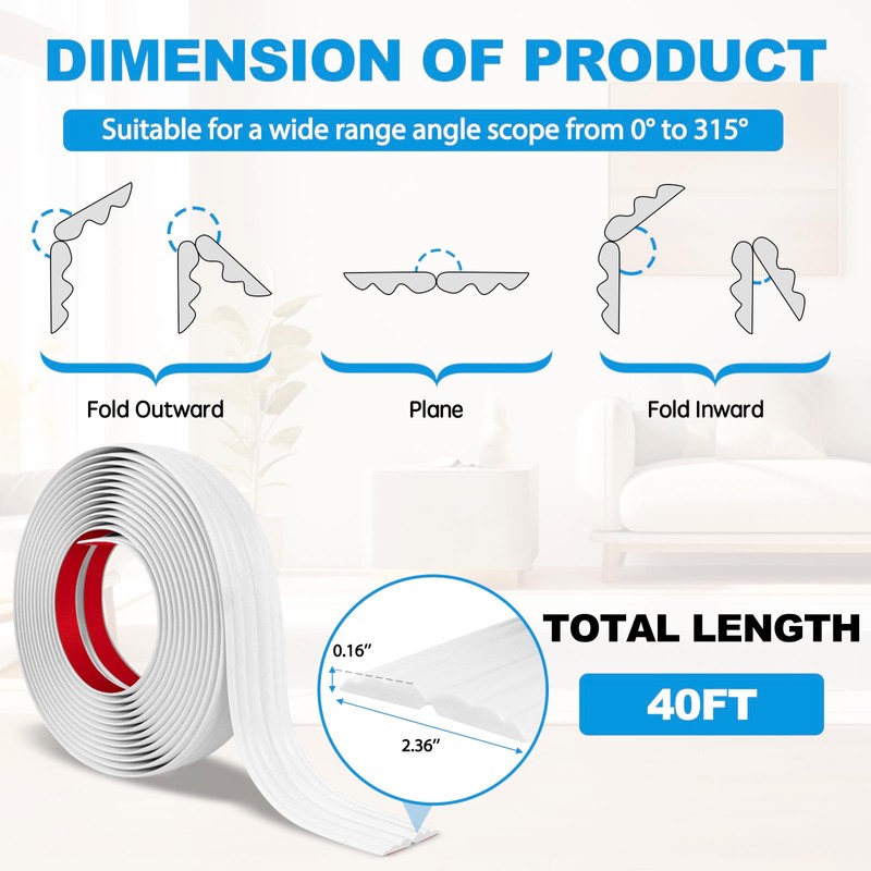 Wall Corner Protector Peel and Stick Corner Trim Molding Flexible