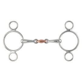 Shires Equestrian Two Ring Copper Lozenge Gag Bit 5.5" Steel