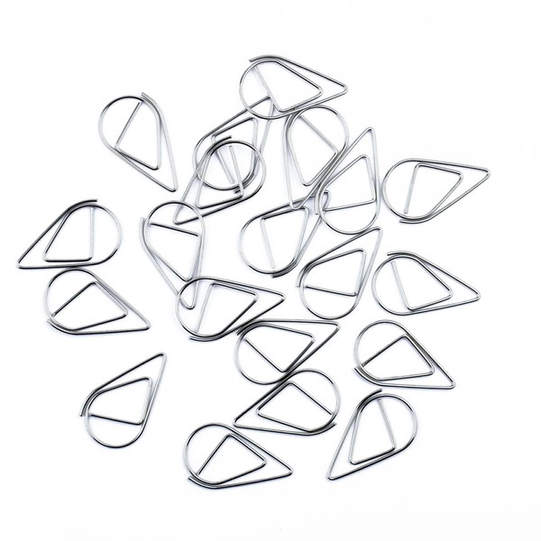100Pcs Small Golden Paper Clips, Water Drop-Shaped Paperclips Bookmarks for
