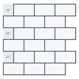 V-MOZZA Peel and Stick Backsplash, 10-Sheet Peel and Stick Tiles Subway Tile Stick on Tile for Kitchen Backsplash