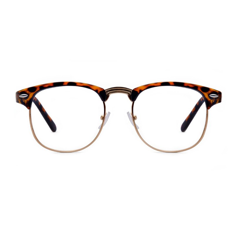 Outray Vintage Retro Classic Half Frame Horn Rimmed Clear Lens