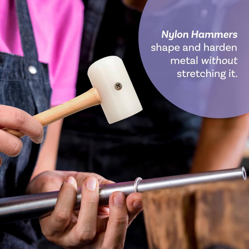 The Beadsmith Double-Sided Nylon Hammer - Double Plastic Non-Marring Mallet,
