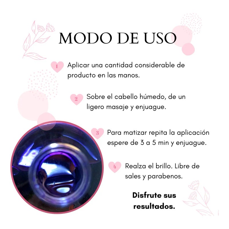 Shampoo Matizador Azul Violeta Platinado Brillo500g Eclipse