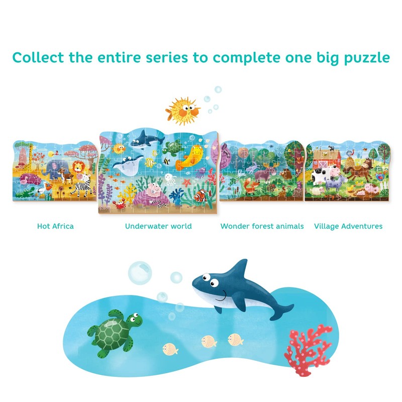 Dodo D300378 Educational Underwater World Puzzle 60 Pieces, Various