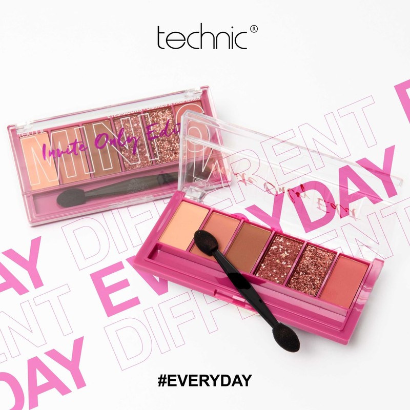 Technic Mini Edit 6 Eyeshadow Palette, Long Lasting and Blendable