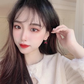 Cherry Earrings for Women, 2 Pairs 3D Red Simulation Cherry Acrylic Dangle Earrings Sweet Cute Fruit Lightweight Earrings for Teen Girls Holiday Jewelry Gifts (Cherry1)