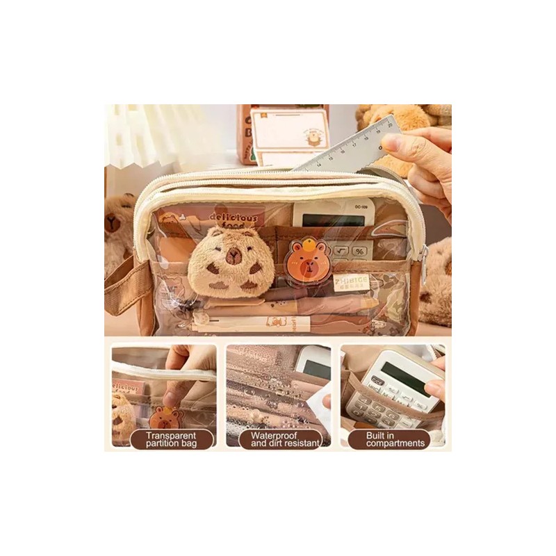 Estuche Aesthetic Lapicera Capibara Pencil Case Papeleria Color Marrn