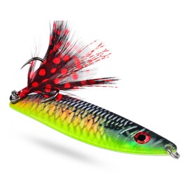 FOLANDO S‑Shaped Metal Spoon Lure 7.5cm 17g with Blood Groove Treble Hook – Vibrating Sinking Bait for All Depths