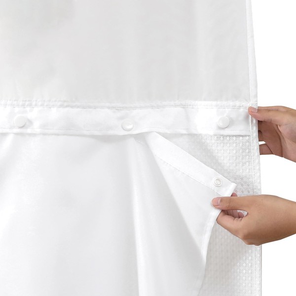 eachope 1 Pack Extra Long Fabric Snap-in Shower Curtain Liner
