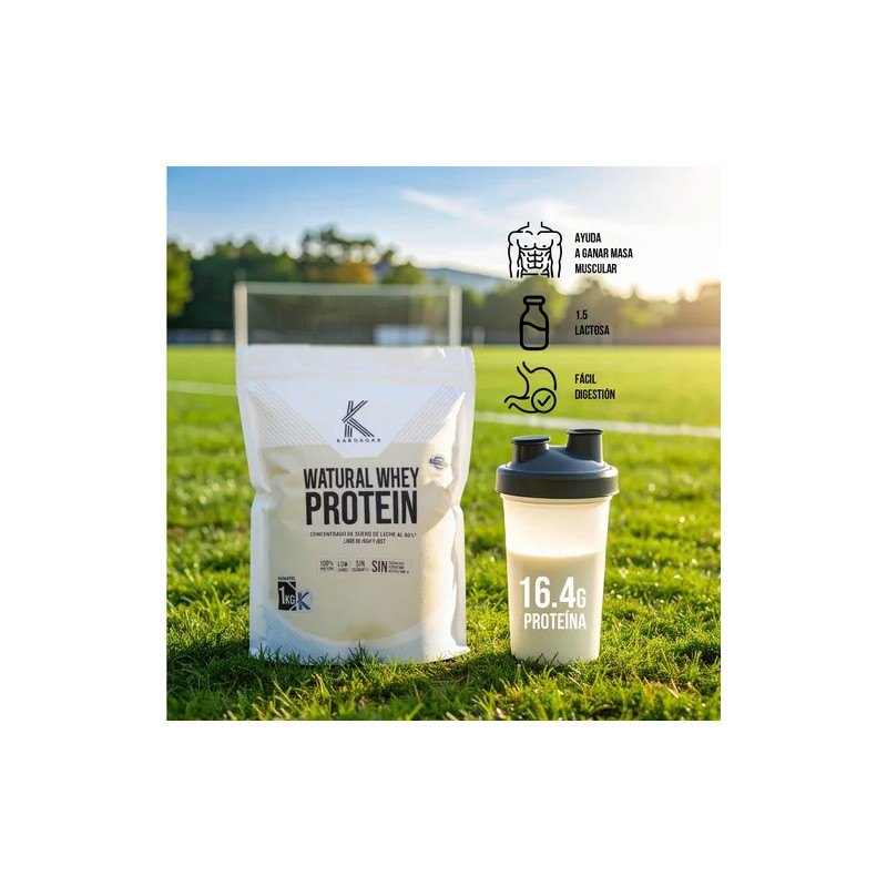 Kardagar Natural Whey Protein, Sin Sabor Bolsa 1 Kg