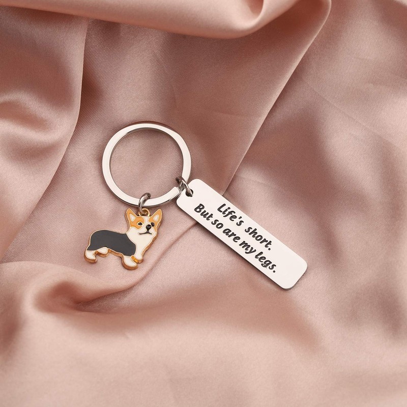 ENSIANTH Funny Corgi Keychain Life’s Short But So Are My