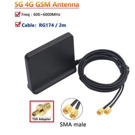 Oiiwowi Signal Boost 5G 4G LTE 3G GSM Mimo Aerial High Gain 12Dbi 600-6000Mhz External Omni WiFi Antenna(Black with Ts9 Adapter)