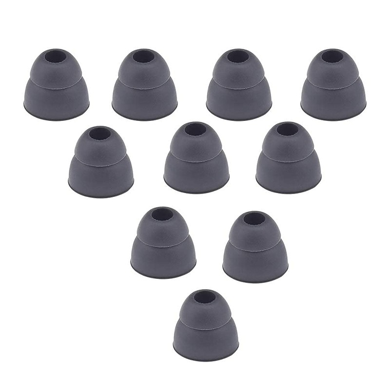 10pcs Double Flange Earbuds Replacement Tips Eargels Silicone Ear Tips