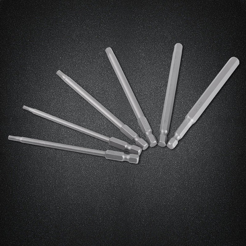 6pcs 100mm Magnetic Hex Shank Screwdriver Drill Bit Set HEX