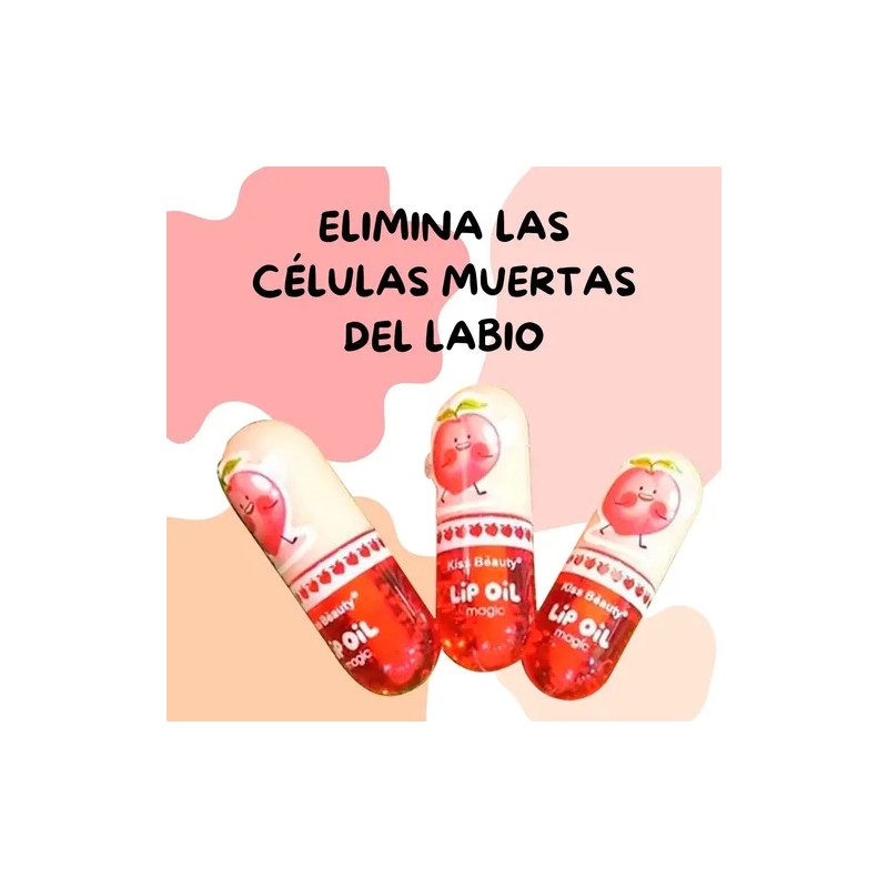 Lip Oil Magic Kiss Beauty Gloss Labial Brillo Aroma 3pz