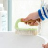 Scrubbing Brush with Bamboo Handle Heavy Duty Stiff Bristles for