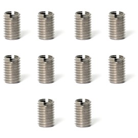 Increased Fire Insert Nut M8*1.25 Internal Diameter M10*1.5 External Diameter Length 15mm M10 M8 Conversion Bolt Screw Conversion Adapter Stainless Steel Single Row Slot Embedded Nut Thread Repair